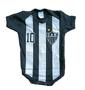 Body temático bebe menino menina time futebol atlético mg mesversário