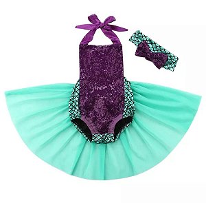 Romper sereia Com Tiara