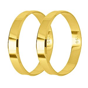 Aliança inclinada em ouro 18k com 4mm - 2,0gr (unidade)