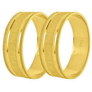 Aliança trabalhada em ouro 18k com 6mm 3,5g (unidade)
