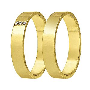 Aliança trabalhada em ouro 18k com 4mm 2,8g (unidade)