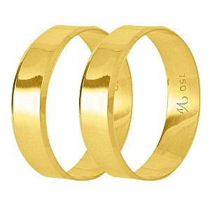 Aliança inclinada em ouro 18k com 5mm - 2,5gr (unidade)