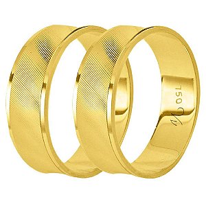 Aliança trabalhada em ouro 18k com 5mm - 1,7gr unidade
