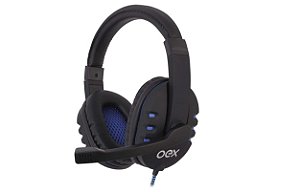 Headset Bit HS206 Usb Preto e Azul - Oex
