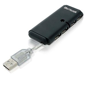 HUB USB SLIM 2.0 4 Portas Preto AC064 - Multilaser