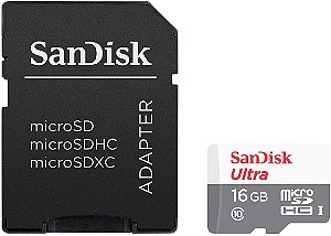 Cartão de Memória Micro SD 16GB Sandisk Classe 10 Speed 80mb/s SDSQUNS-016G-GN3MA - Sandisk