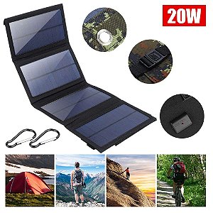 Energia Solar Geek: Carregador Portátil 20W USB para Aventuras Nerd