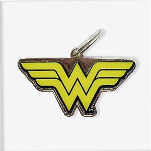Placa Identificação Pet Qr Code Wonder Woman Zona Criativa