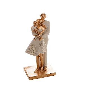 Estatueta Figura Decorativa Resina Familia 9x7x20cm Royal