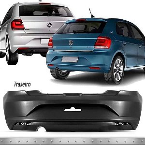 P/choque Plast GOL G VII (7)  GOL G VIII (8) (com defletor) 2016 > TRASEIRO PRETO LISO (suporte metal)