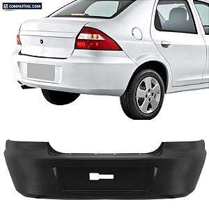 P/choque Plast PRISMA 2007 / 2012 TRASEIRO PRETO LISO
