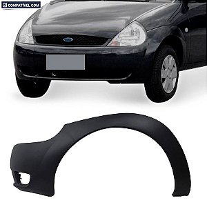 P/choque Plast KA - 1.0/ 1.6/ MPI GL/ IMAGE/ ONE/ ACTION/ XR 2003 / 2007 DIANTEIRO PRETO LISO LADO DIREITO