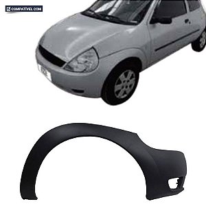 P/choque Plast KA - 1.0/ 1.6/ MPI GL/ IMAGE/ ONE/ ACTION/ XR 2003 / 2007 DIANTEIRO PRETO LISO LADO ESQUERDO