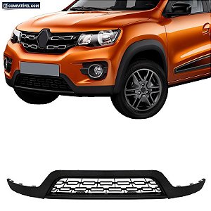 P/choque Plast KWID 2017 / 2019 DIANTEIRO PRETO INFERIOR TEXTU.