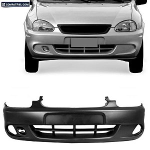 Parachoque Corsa Sedan / Pick-up/ Hatch / Wagon 00/09 Dianteiro Preto Liso c/ Farol