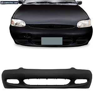 Parachoque Escort Zetec 97/03 Dianteiro Preto Texturizado c/ Farol c/ Alma Plástica