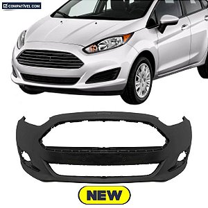 Parachoque New Fiesta Hatch 14/... Dianteiro Preto Liso