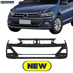 Parachoque Polo Virtus 18/22 Dianteiro Preto Liso c/ e s/ Farol c/ furo para sensor
