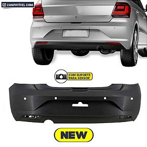 Parachoque Gol Ger. 7 e 8 16/... Traseiro Preto Liso c/ furo p/ refletor c/ furo e sup p/ sensor