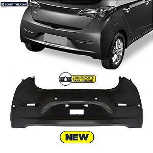 Parachoque HB 20  HATCH 13/15 Traseiro Preto Liso c/ furo e suporte para sensor