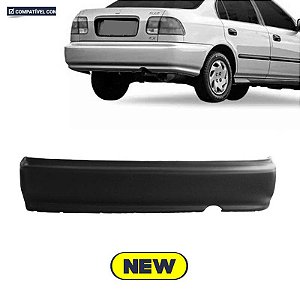Parachoque Civic 99/00 Traseiro Preto Liso