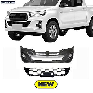 Parachoque Hilux 18/21 Dianteiro Preto Liso +  Grade