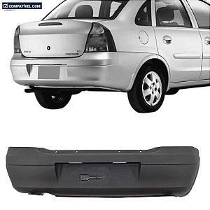 Parachoque Corsa Sedan 03/12 Traseiro Preto Liso