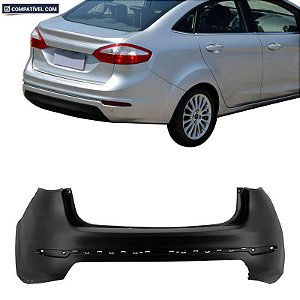 Parachoque New Fiesta Sedan 14/18 Traseiro Preto Liso