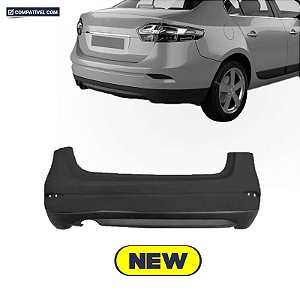 Parachoque Fluence 10/16 Traseiro Preto Liso