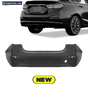 Parachoque Cruze Sedan 17/20 Traseiro Preto Liso s/ furo de sensor