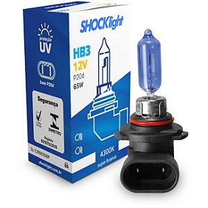 LÂMPADA HALOGENA SUPER BRANCA HB3 9005 12V 65W P20D