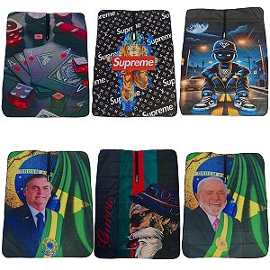 Capa De Corte Barbeiro Cabeleireiro Personalizada Tecido Microfibra com Zíper