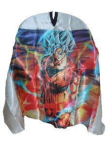 Capa De Corte Adulto Cabeleireiro Barbeiro Tecido Cetim Fechamento Zíper