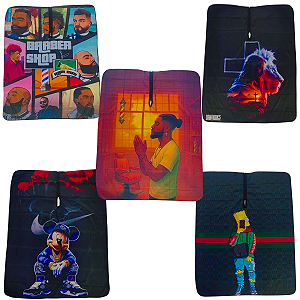 Capa De Corte Barbeiro Cabeleireiro Tecido Microfibra com Zíper