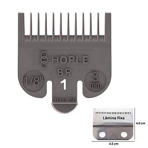 Pente Para Máquina De Cortar Cabelo Profissional No 1 - 3mm Cinza
