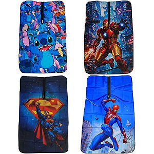 Capa De Corte Infantil Estampada Tecido Microfibra Fechamento com Zíper