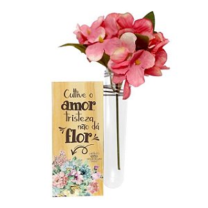 Enfeite De Mesa Tubete Com Flores Cultive O Amor 23 x 9cm Zenir Disarz