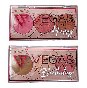 TRIO DE BLUSH/ILUMINADOR/CONTORNO VEGANO - VEGAS