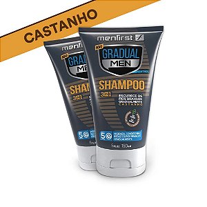 Shampoo Escurecedor De Cabelo Gradual Men Original ( CASTANHO.) 2 unidades
