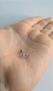 PIERCING ESTRELAS AÇO/PRATA COM ZIRCÔNIASS