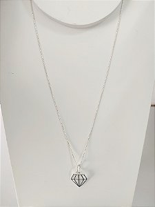 COLAR DIAMANTE VAZADO PRATA 925