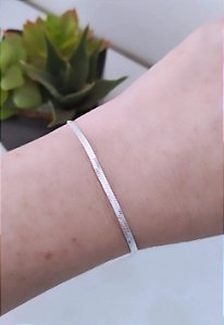 PULSEIRA DE PRATA 925 LAMINADA 19 CM 2 MM