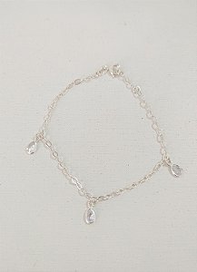 PULSEIRA GOTAS PONTO DE LUZ PRATA 925