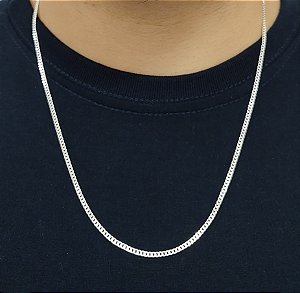 CORRENTE DE PRATA GRUMET 60 CM  FIO 060 MASCULINA