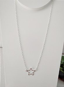COLAR ESTRELA VAZADA PRATA 925