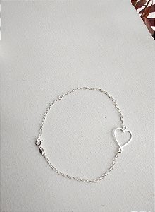 PULSEIRA CORAÇÃO VAZADO PRATA 925