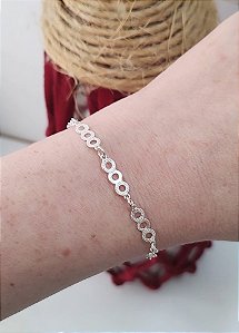 PULSEIRA DE PRATA DETALHES CÍRCULOS