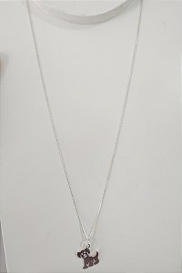 COLAR PET CACHORRO PLACA PRATA 925