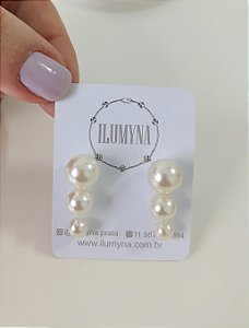 TRIO PÉROLAS PRATA 925