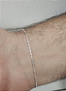 PULSEIRA PIASTRINE FIO 040 MASCULINA PRATA 925